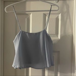 Crop baby blue blouse tank top size small